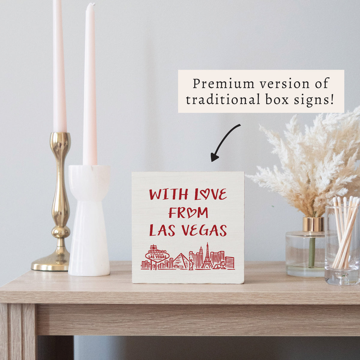 With Love From Las Vegas Block Sign