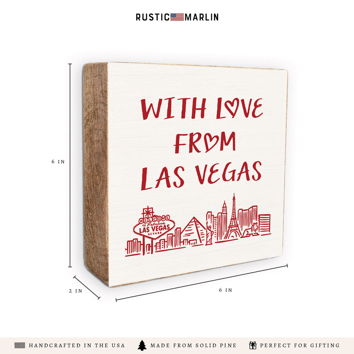 With Love From Las Vegas Block Sign