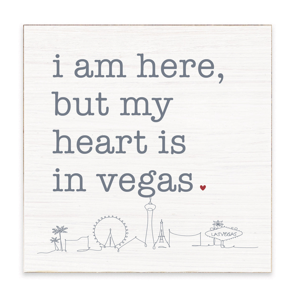 My Heart Is In Vegas Block Sign