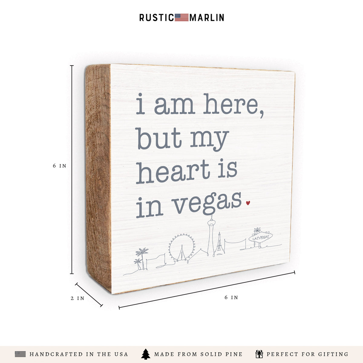My Heart Is In Vegas Block Sign