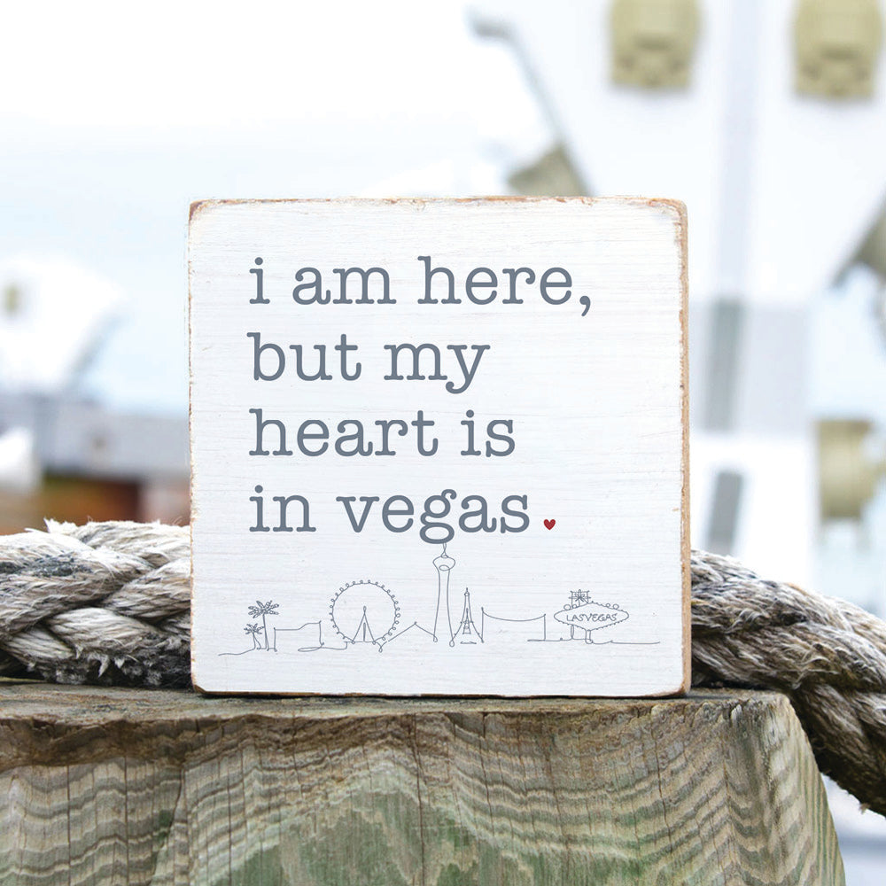 My Heart Is In Vegas Block Sign