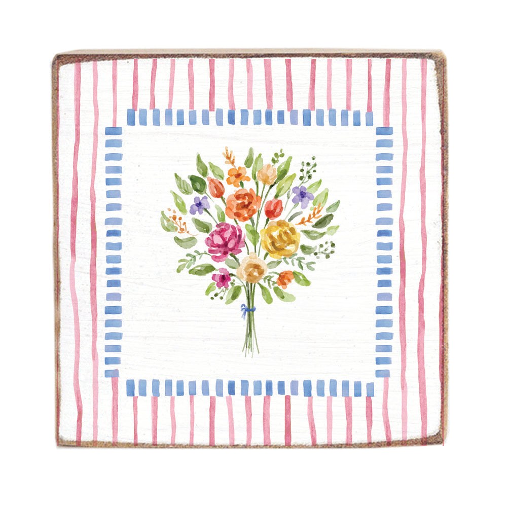 Floral Bouquet Block Sign