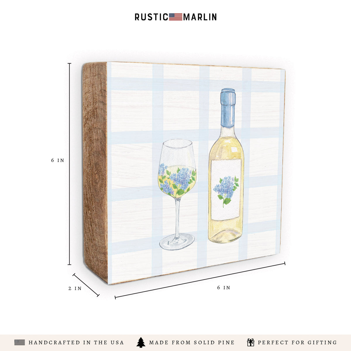 Hydrangea Wine Block Sign