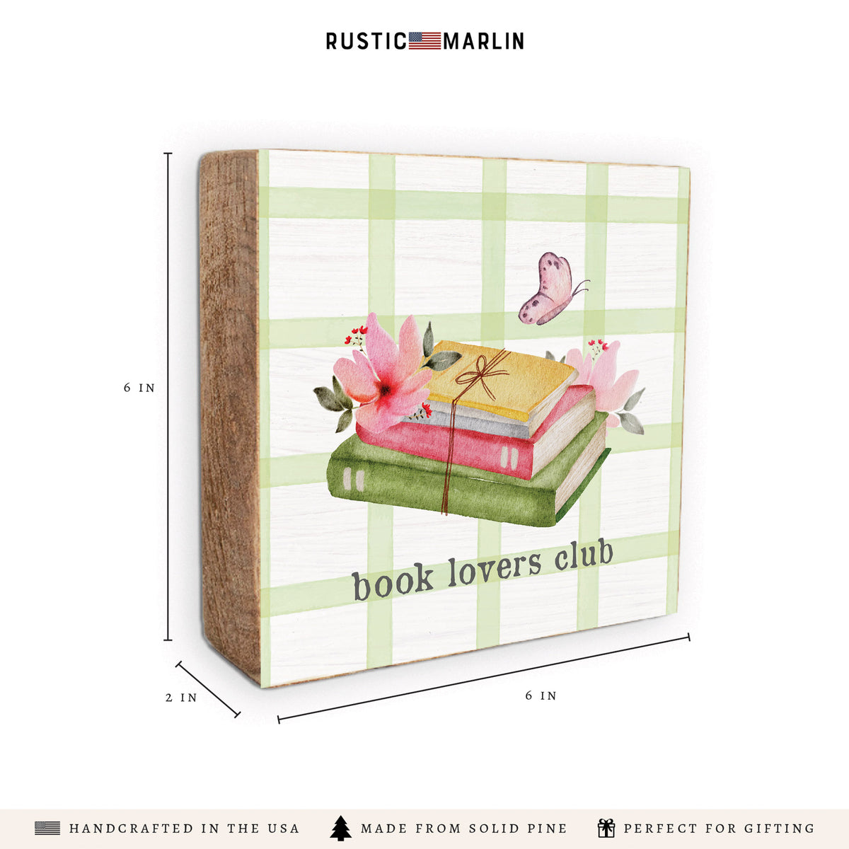 Book Lover Club Block Sign