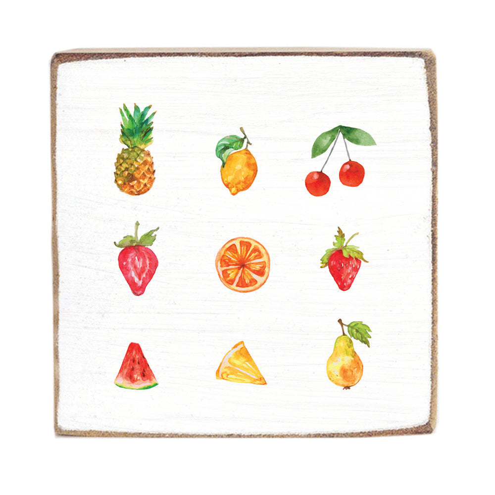 Fruit Icons Block Sign