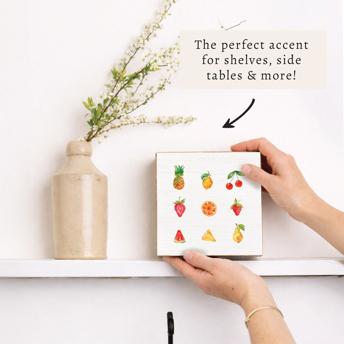 Fruit Icons Block Sign