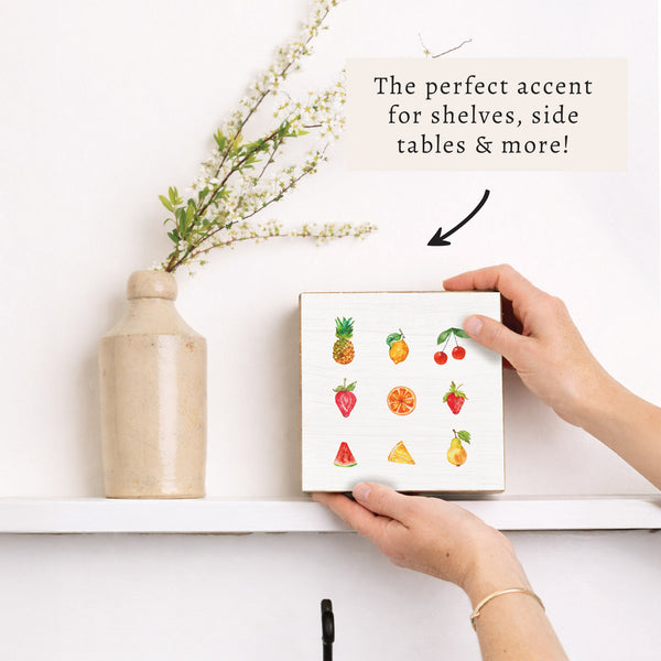 Fruit Icons Block Sign