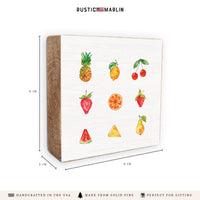 Fruit Icons Block Sign