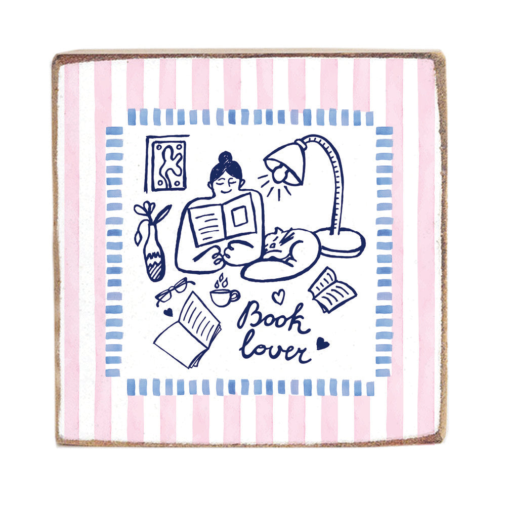 Book Lover Block Sign