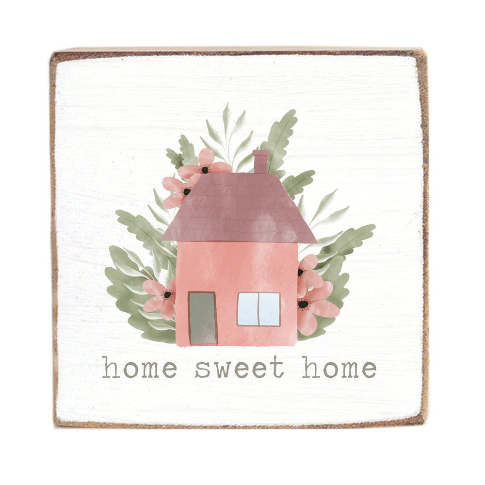 Blooming Home Sweet Home Block Sign