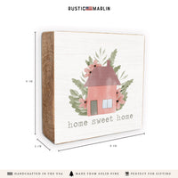 Blooming Home Sweet Home Block Sign