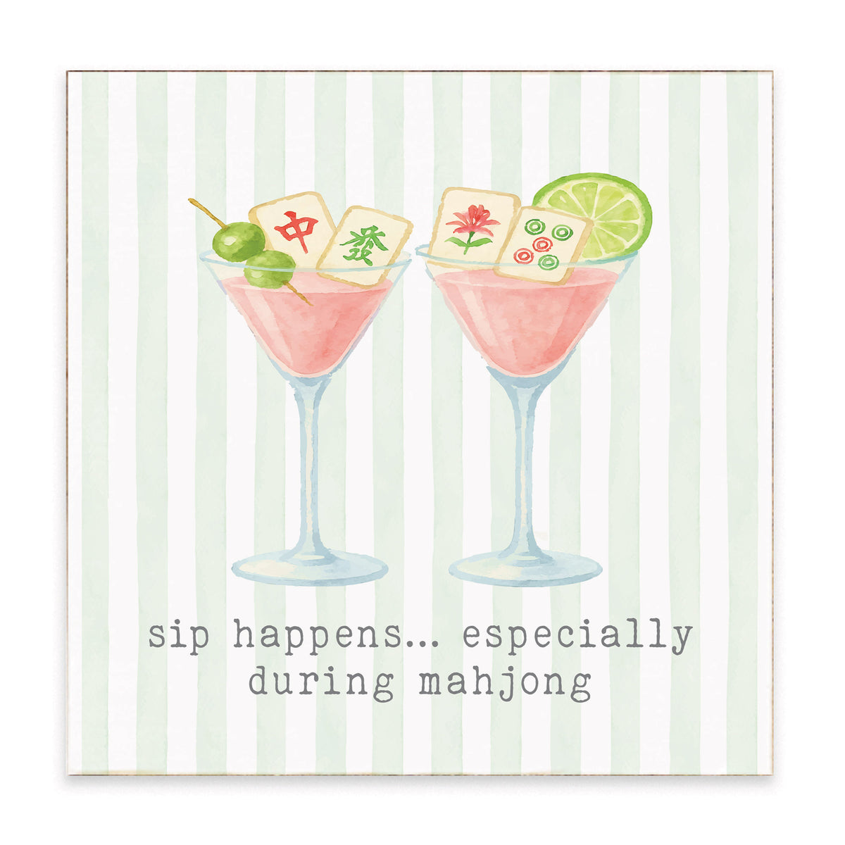 Mahjong Sip Happens Block Sign