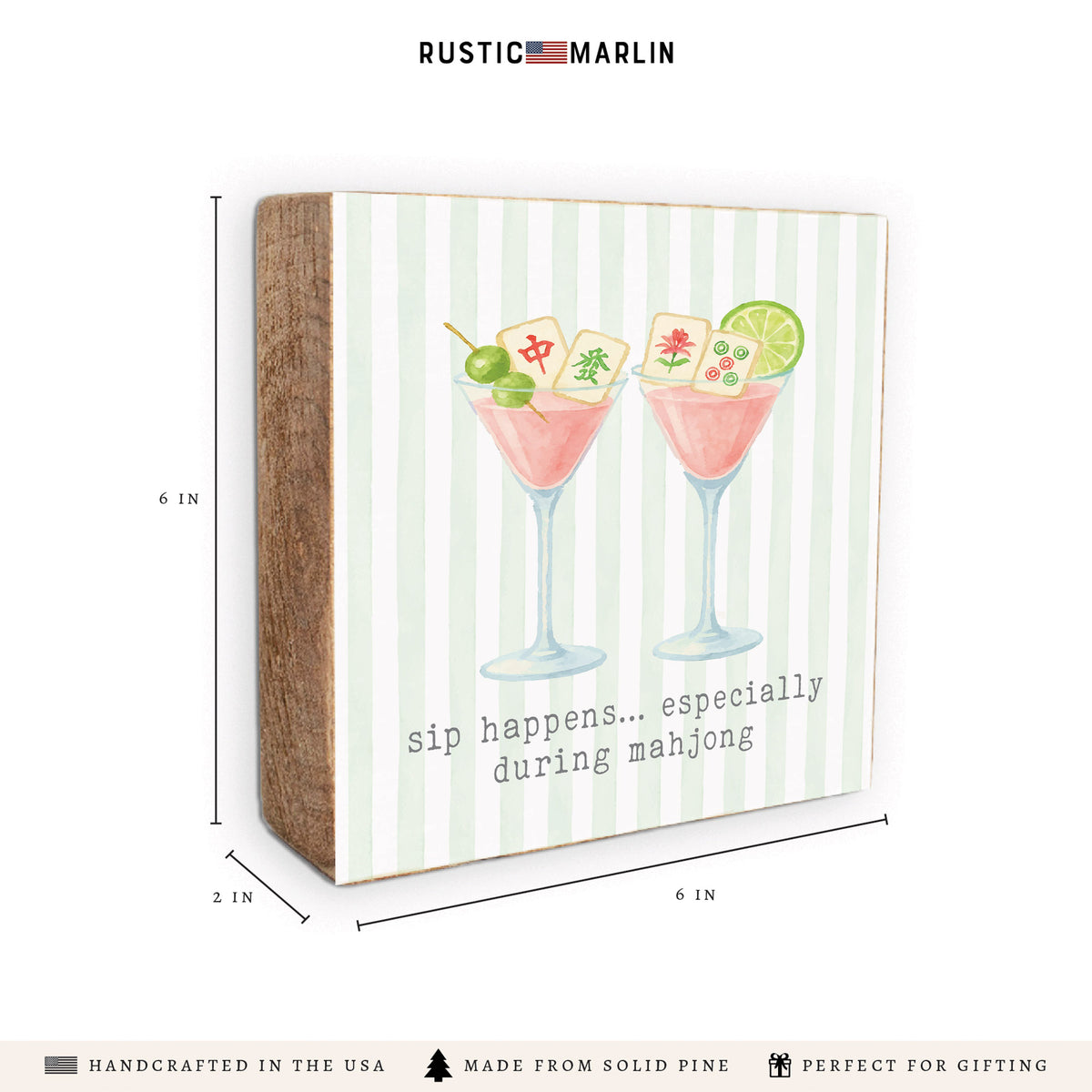 Mahjong Sip Happens Block Sign