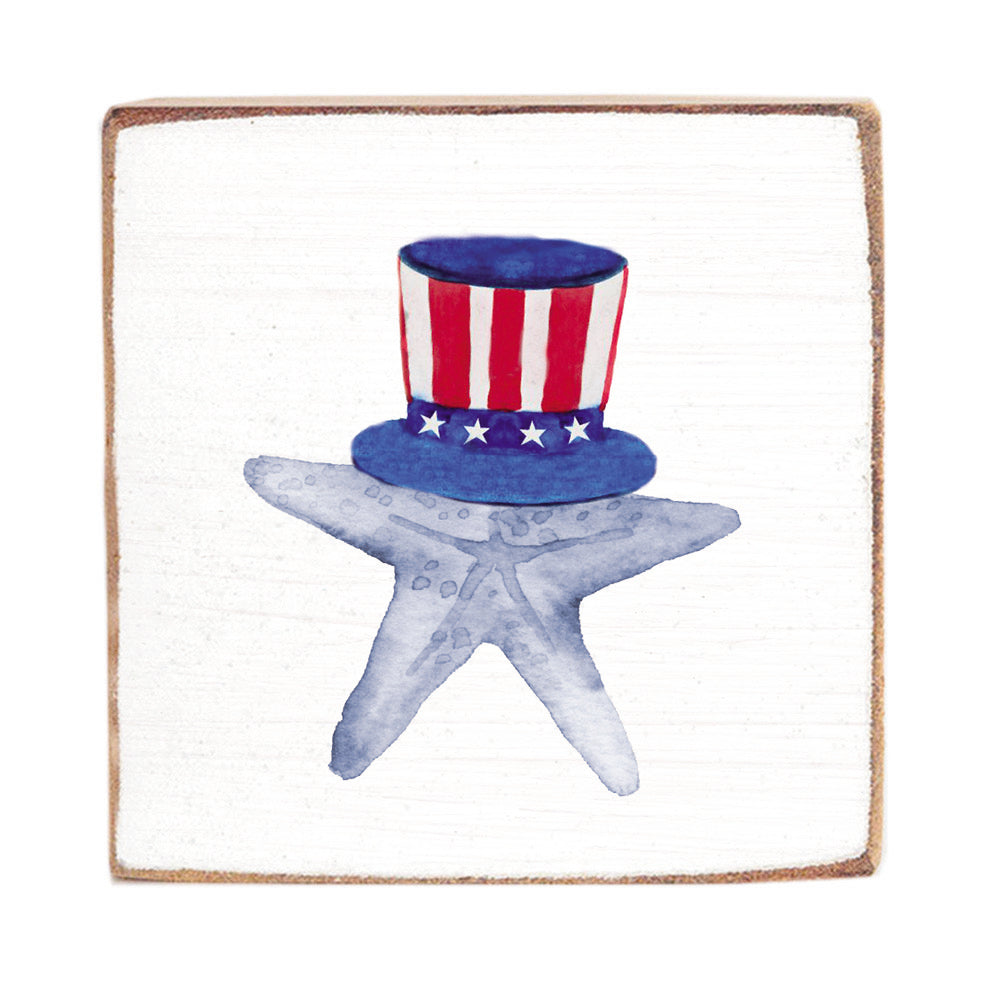 Rustic Samuel Uncle Sam Starfish Wood Block – Rustic Marlin