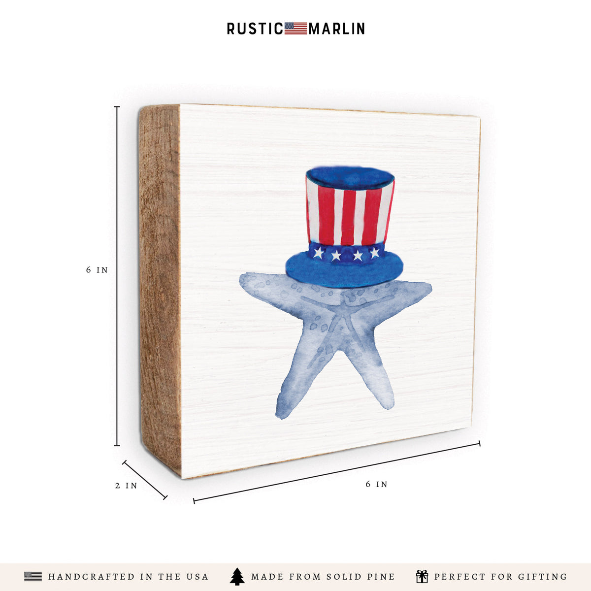 American Starfish Block Sign