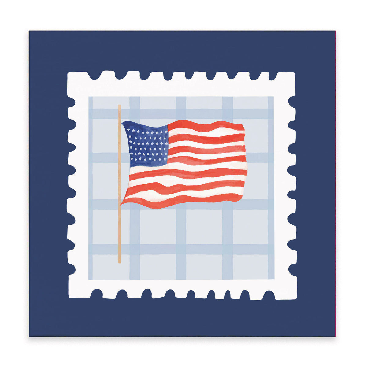 American Flag Stamp Block Sign