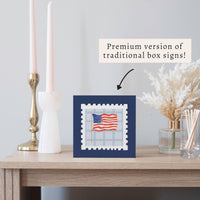 American Flag Stamp Block Sign