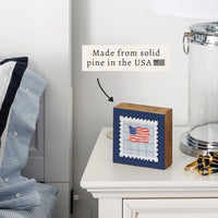 American Flag Stamp Block Sign