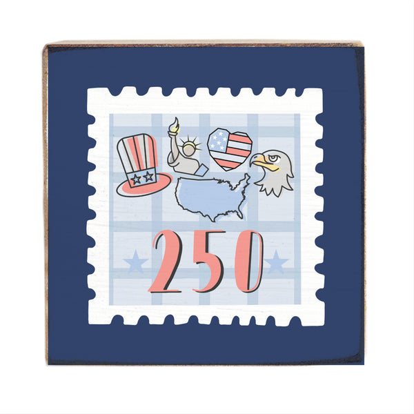 America 250 Stamp Block Sign