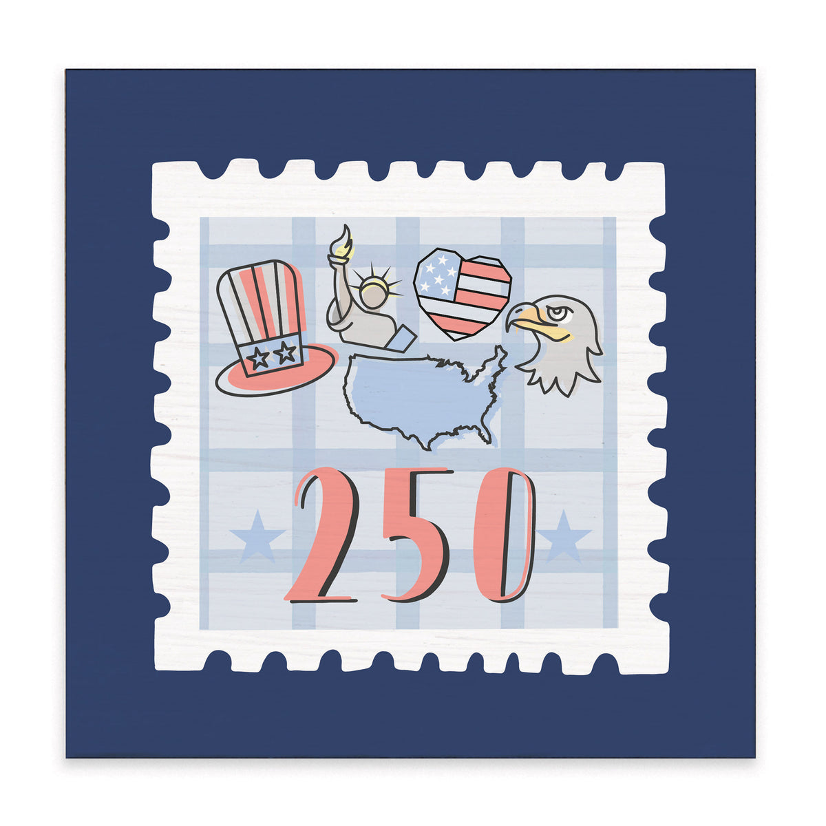 America 250 Stamp Block Sign