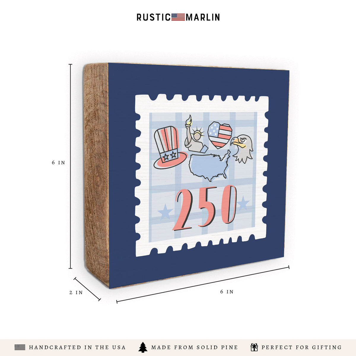 America 250 Stamp Block Sign