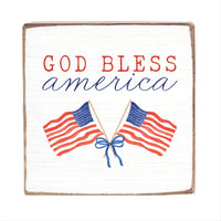 God Bless America Square Block Sign