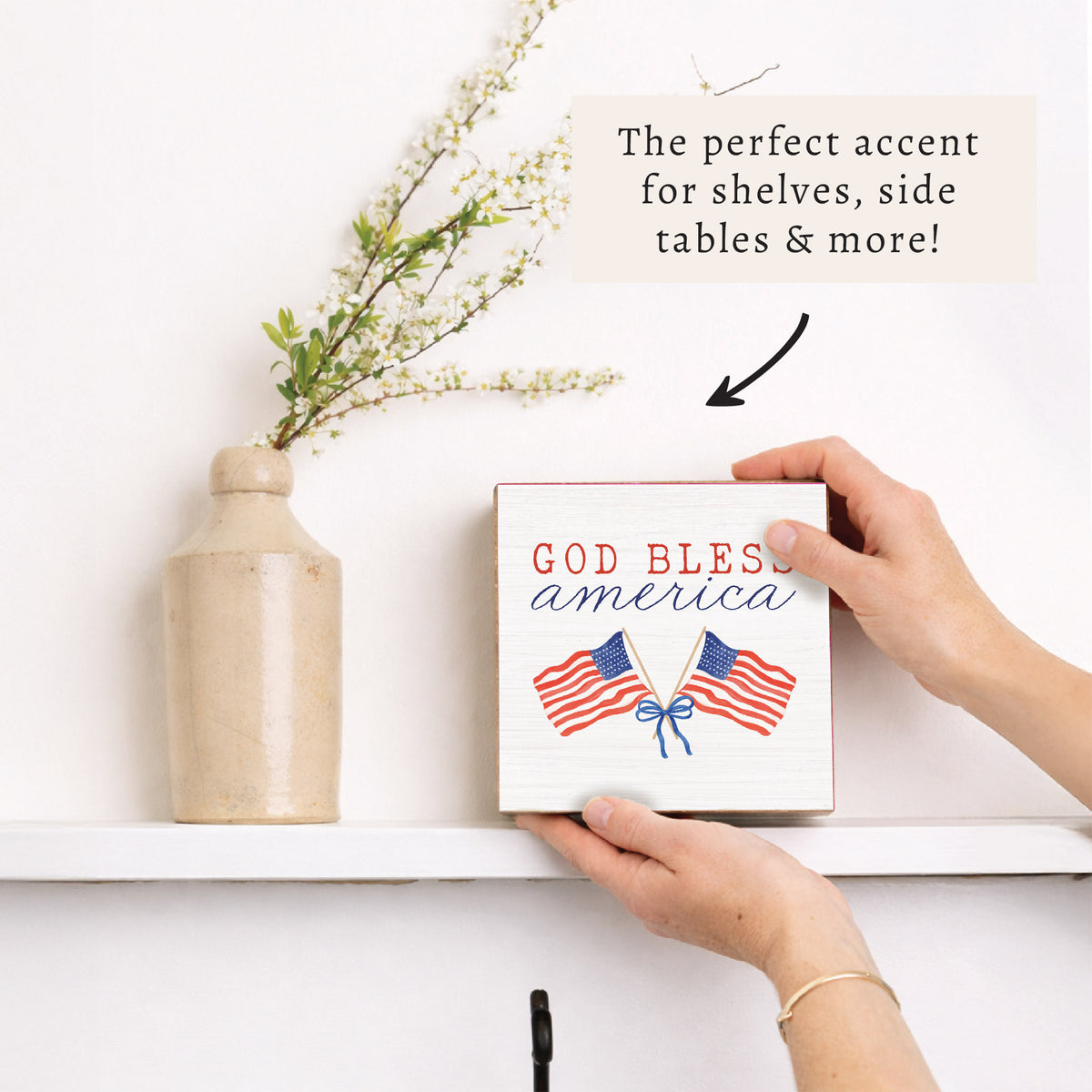 God Bless America Block Sign
