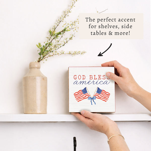 God Bless America Block Sign