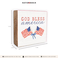 God Bless America Block Sign