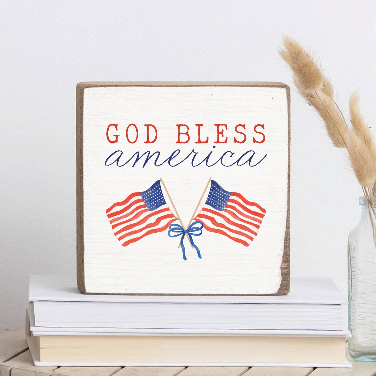 God Bless America Square Block Sign