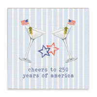 Cheers To 250 Years Of America Block Sign