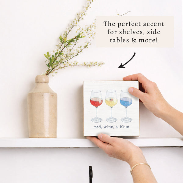 Red Wine And Blue Block Sign