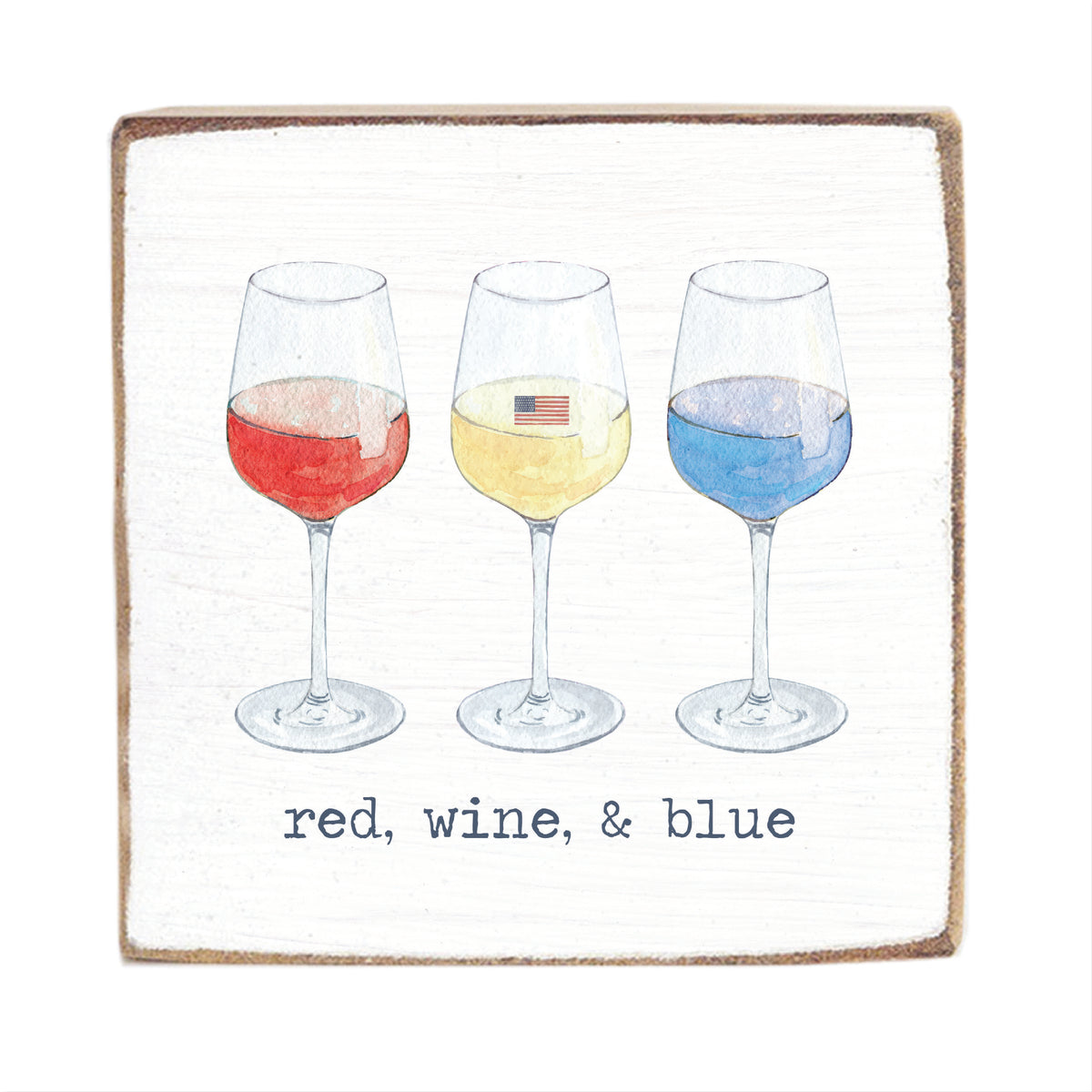 Red Wine And Blue Block Sign