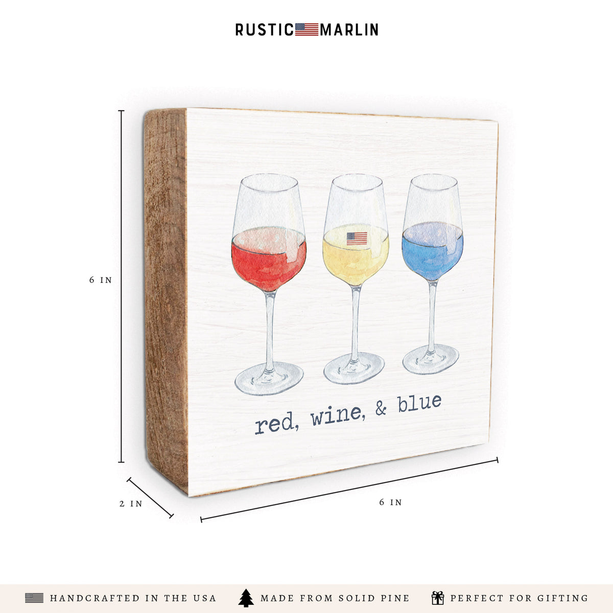 Red Wine And Blue Block Sign
