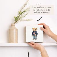 Teddy Bear American Iced Coffee Block Sign