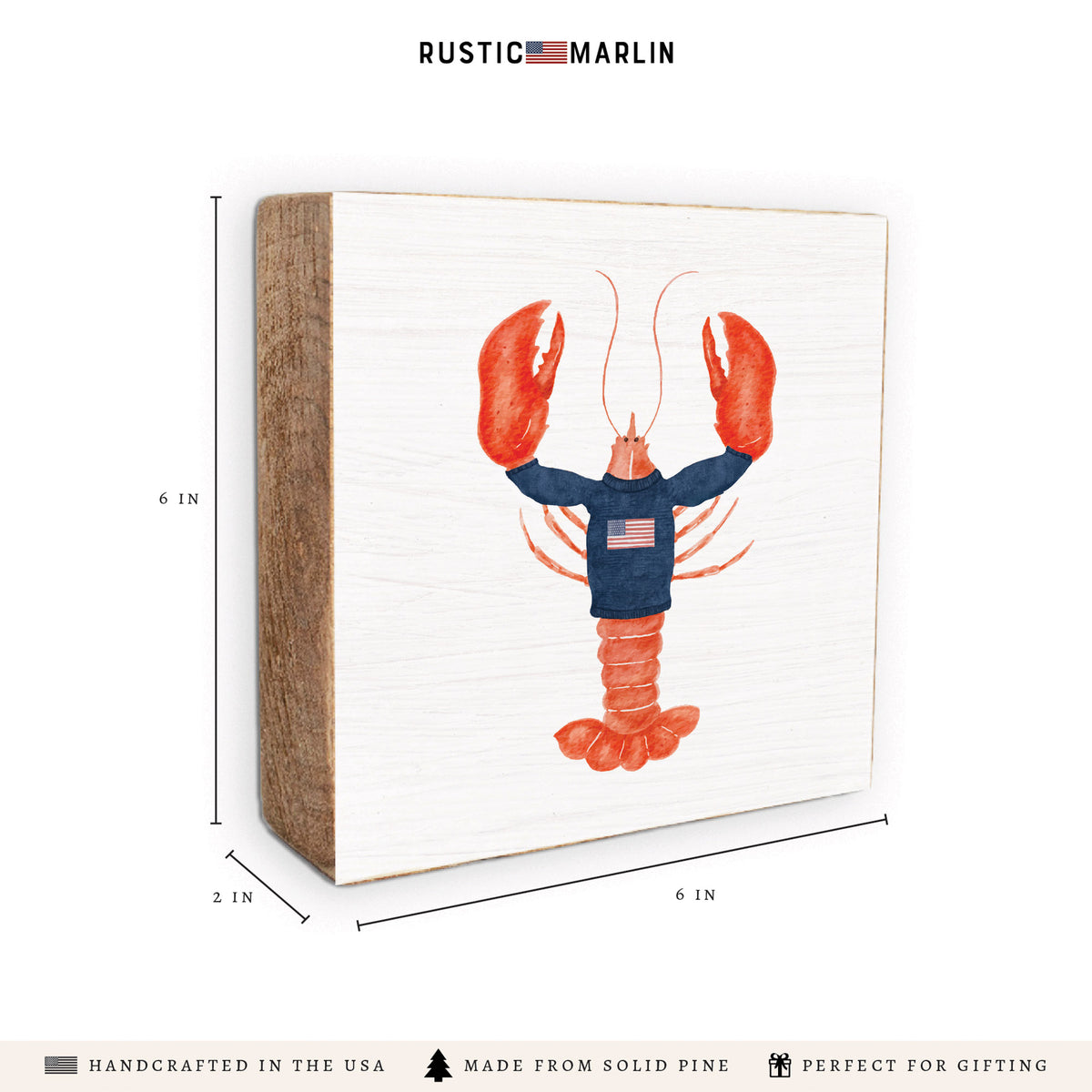 American Lobster Block Sign