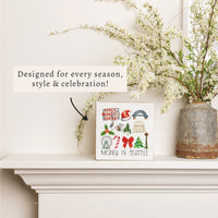 Merry In Seattle Icons Block Sign
