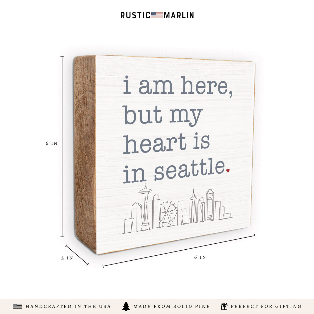 My Heart Is In Seattle Block Sign