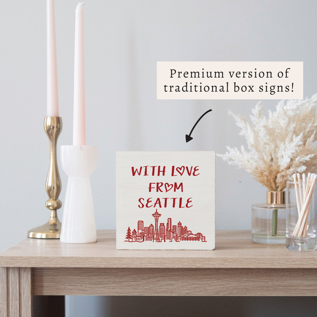 With Love From Seattle Block Sign