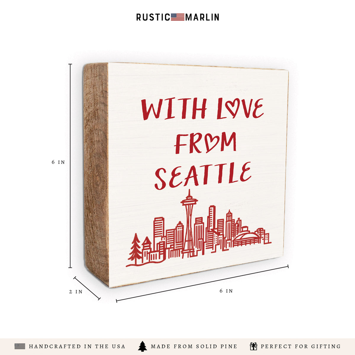 With Love From Seattle Block Sign