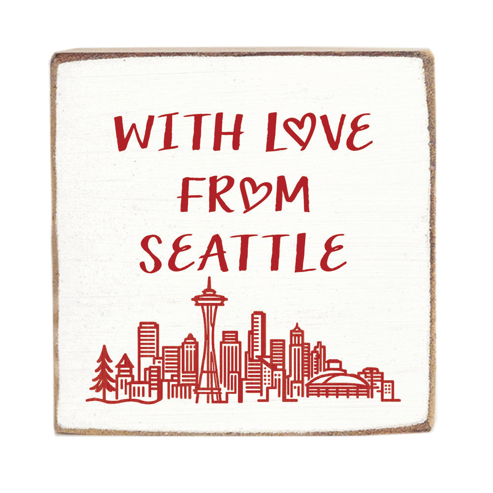 With Love From Seattle Block Sign
