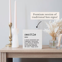 Seattle Definition Block Sign