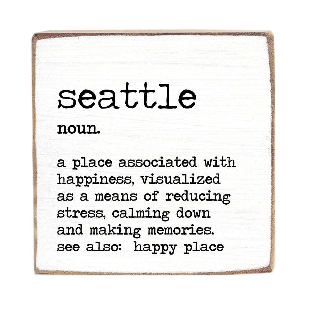Seattle Definition Block Sign – Rustic Marlin