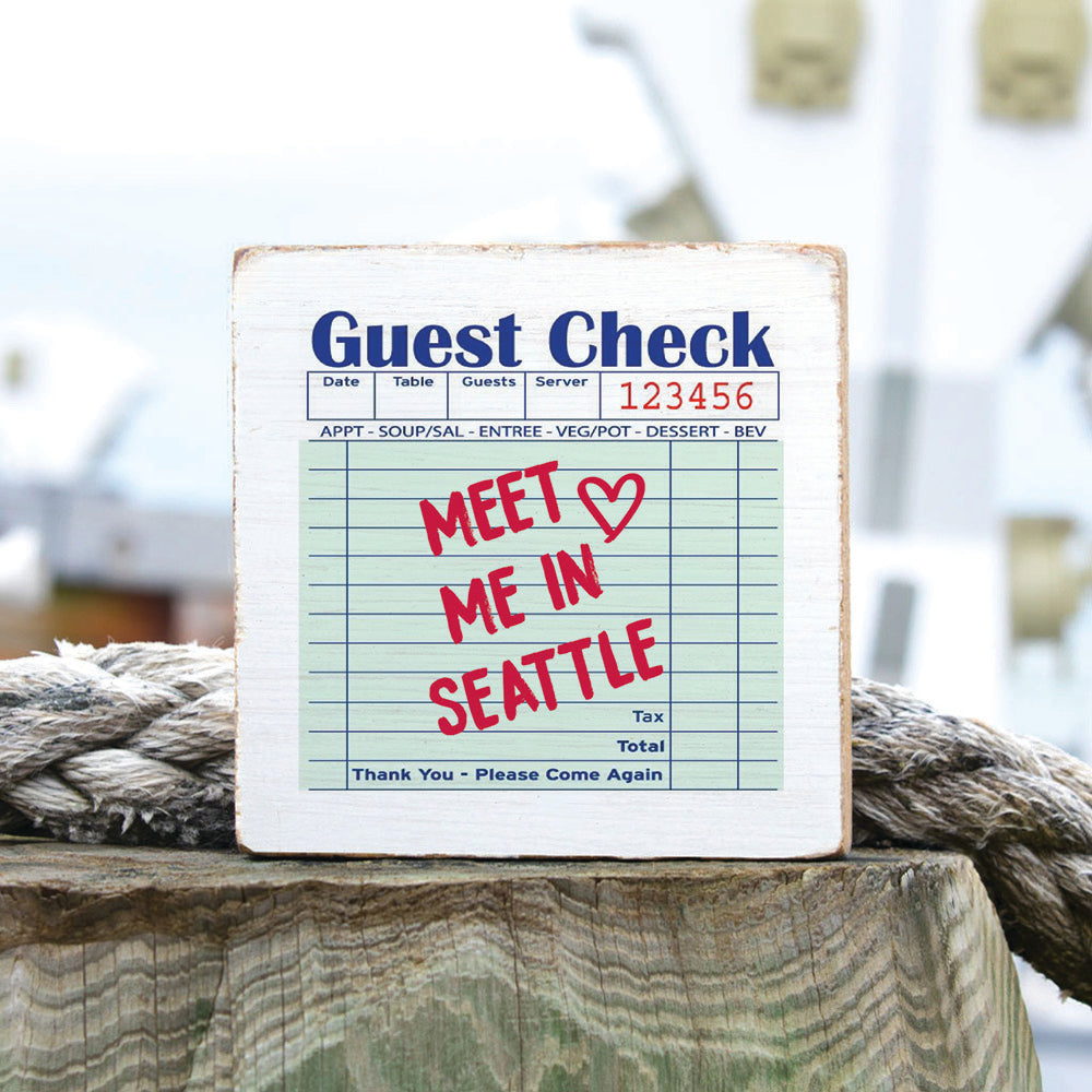 Seattle Guest Check Block Sign