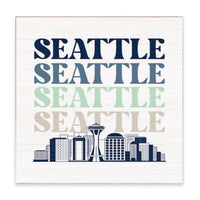 Seattle Line Art City Block Sign