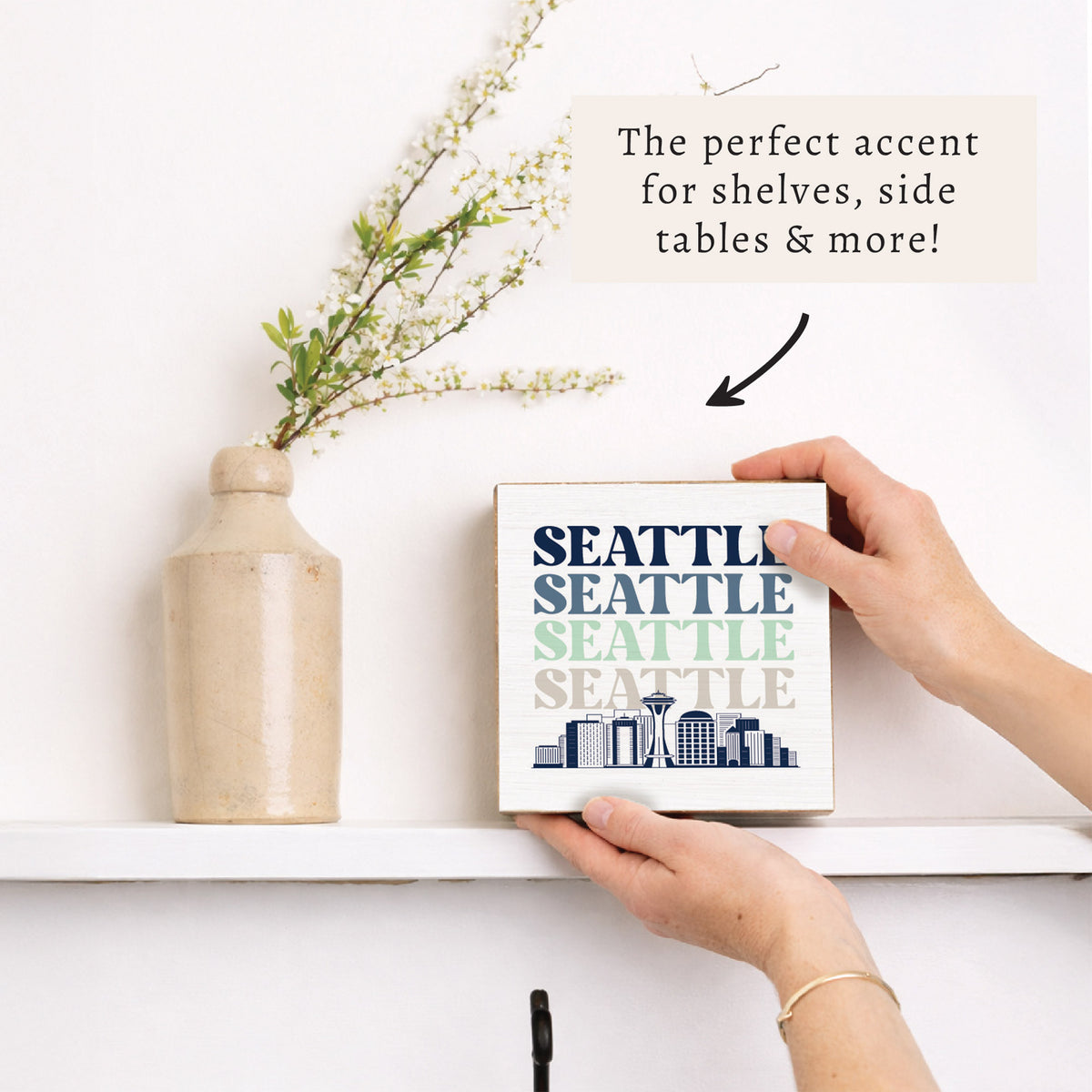 Seattle Line Art City Block Sign