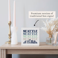 Seattle Line Art City Block Sign