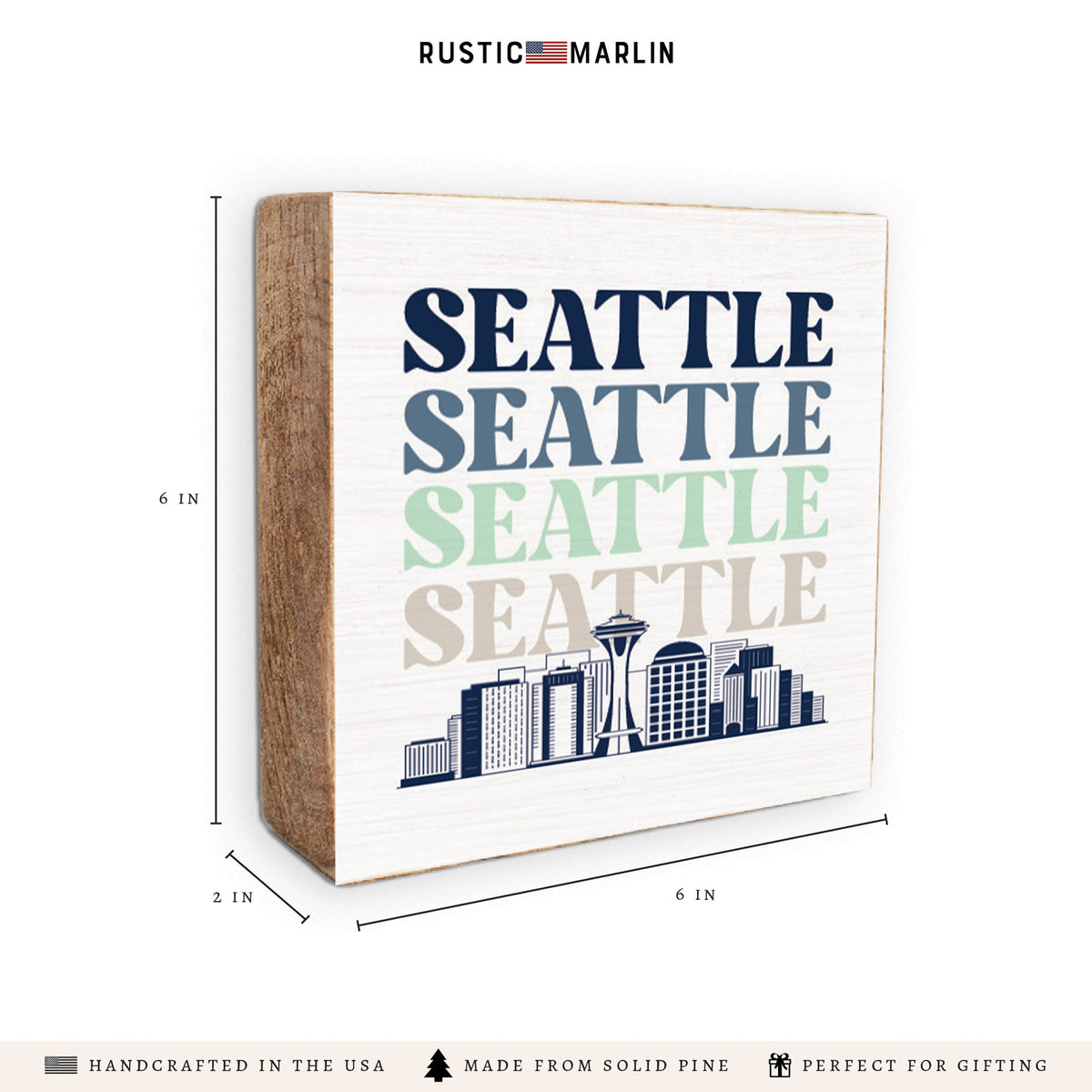 Seattle Line Art City Block Sign
