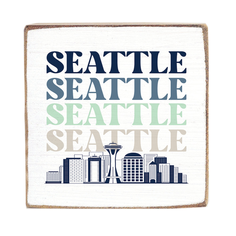 Seattle Line Art City Block Sign