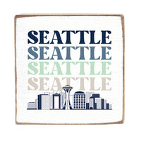 Seattle Line Art City Block Sign